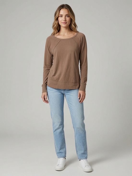 JoyLab Tops - JoyLab Brown Long-Sleeve Pullover Top